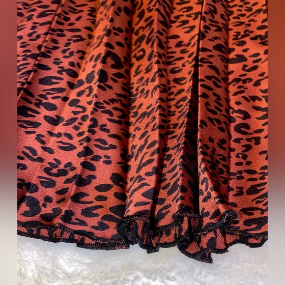 ZARA Pleated A-line Midi Skirt Animal Print - Picture 6 of 9